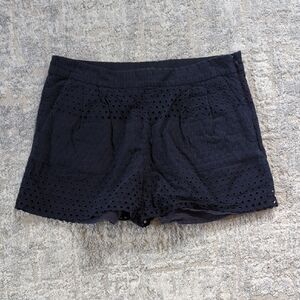 J. Crew High Waist Navy Eyelet Shorts Size 4
